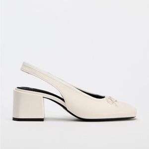 Zara Slingback Heeled Ballet Flats US 8